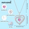 imageLove Heart Necklace for Women 925 Sterling Silver Birthstone Pendant Necklace Jewelry Gift for Women Her Mom Wife Daughter Sister10 October  Pink Tourmaline