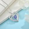 imageLove Heart Necklace for Women 925 Sterling Silver Birthstone Pendant Necklace Jewelry Gift for Women Her Mom Wife Daughter Sister12 December  Tanzanite