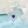 imageLove Heart Necklace for Women 925 Sterling Silver Birthstone Pendant Necklace Jewelry Gift for Women Her Mom Wife Daughter Sister12 December  Tanzanite