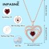 imageRose Gold Love Heart Necklace for Women 925 Sterling Silver Birthstone Pendant Necklace Jewelry Gift for Women Her Mom Wife01 January  Garnet