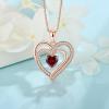 imageRose Gold Love Heart Necklace for Women 925 Sterling Silver Birthstone Pendant Necklace Jewelry Gift for Women Her Mom Wife01 January  Garnet