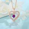 imageRose Gold Love Heart Necklace for Women 925 Sterling Silver Birthstone Pendant Necklace Jewelry Gift for Women Her Mom Wife02 February  Amethyst