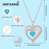 imageRose Gold Love Heart Necklace for Women 925 Sterling Silver Birthstone Pendant Necklace Jewelry Gift for Women Her Mom Wife03 March  Aquamarine