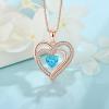 imageRose Gold Love Heart Necklace for Women 925 Sterling Silver Birthstone Pendant Necklace Jewelry Gift for Women Her Mom Wife03 March  Aquamarine