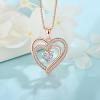 imageRose Gold Love Heart Necklace for Women 925 Sterling Silver Birthstone Pendant Necklace Jewelry Gift for Women Her Mom Wife04 April  Simulated Diamond