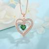 imageRose Gold Love Heart Necklace for Women 925 Sterling Silver Birthstone Pendant Necklace Jewelry Gift for Women Her Mom Wife05 May  Emerald