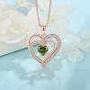 imageRose Gold Love Heart Necklace for Women 925 Sterling Silver Birthstone Pendant Necklace Jewelry Gift for Women Her Mom Wife08 August  Peridot