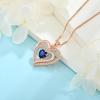 imageRose Gold Love Heart Necklace for Women 925 Sterling Silver Birthstone Pendant Necklace Jewelry Gift for Women Her Mom Wife09 September  Sapphire