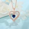 imageRose Gold Love Heart Necklace for Women 925 Sterling Silver Birthstone Pendant Necklace Jewelry Gift for Women Her Mom Wife09 September  Sapphire