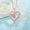 imageRose Gold Love Heart Necklace for Women 925 Sterling Silver Birthstone Pendant Necklace Jewelry Gift for Women Her Mom Wife10 October  Pink Tourmaline