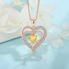 imageRose Gold Love Heart Necklace for Women 925 Sterling Silver Birthstone Pendant Necklace Jewelry Gift for Women Her Mom Wife11 November  Citrine