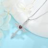 imageWomen Cross Necklace 925 Sterling Silver Infinity Cross Necklace Heart Birthstone Pendant Religious Jewelry Gifts for Her01 January  Garnet