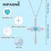 imageWomen Cross Necklace 925 Sterling Silver Infinity Cross Necklace Heart Birthstone Pendant Religious Jewelry Gifts for Her03 March  Aquamarine