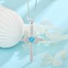 imageWomen Cross Necklace 925 Sterling Silver Infinity Cross Necklace Heart Birthstone Pendant Religious Jewelry Gifts for Her03 March  Aquamarine