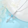 imageWomen Cross Necklace 925 Sterling Silver Infinity Cross Necklace Heart Birthstone Pendant Religious Jewelry Gifts for Her03 March  Aquamarine