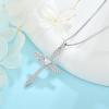 imageWomen Cross Necklace 925 Sterling Silver Infinity Cross Necklace Heart Birthstone Pendant Religious Jewelry Gifts for Her04 April  Simulated Diamond