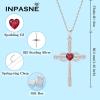 imageWomen Cross Necklace 925 Sterling Silver Infinity Cross Necklace Heart Birthstone Pendant Religious Jewelry Gifts for Her07 July  Ruby
