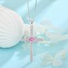 imageWomen Cross Necklace 925 Sterling Silver Infinity Cross Necklace Heart Birthstone Pendant Religious Jewelry Gifts for Her10 October  Pink Tourmaline