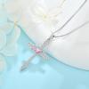 imageWomen Cross Necklace 925 Sterling Silver Infinity Cross Necklace Heart Birthstone Pendant Religious Jewelry Gifts for Her10 October  Pink Tourmaline