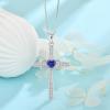 imageWomen Cross Necklace 925 Sterling Silver Infinity Cross Necklace Heart Birthstone Pendant Religious Jewelry Gifts for Her12 December  Tanzanite