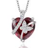 imageButterfly Necklace for Women 925 Sterling Silver Heart Birthstone Necklace Jewelry Gifts for Women Her Mom Wife Daughter01 January  Garnet