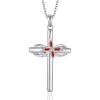 imageCross Necklace for Women 925 Sterling Silver Infinity Butterfly Cross Pendant Necklace Birthstone Jewelry Gifts for Her01 January  Garnet