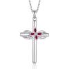 imageCross Necklace for Women 925 Sterling Silver Infinity Butterfly Cross Pendant Necklace Birthstone Jewelry Gifts for Her07 July  Ruby