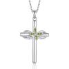 imageCross Necklace for Women 925 Sterling Silver Infinity Butterfly Cross Pendant Necklace Birthstone Jewelry Gifts for Her08 August  Peridot