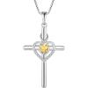 imageHeart Cross Necklace for Women 925 Sterling Silver Infinity Cross Pendant Birthstone Necklace Religious Jewelry Gift for Women Her Mom Wife Daughter11 November  Citrine