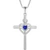 imageHeart Cross Necklace for Women 925 Sterling Silver Infinity Cross Pendant Birthstone Necklace Religious Jewelry Gift for Women Her Mom Wife Daughter12 December  Tanzanite