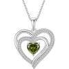 imageLove Heart Necklace for Women 925 Sterling Silver Birthstone Pendant Necklace Jewelry Gift for Women Her Mom Wife Daughter Sister08 August  Peridot