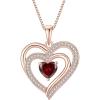 imageRose Gold Love Heart Necklace for Women 925 Sterling Silver Birthstone Pendant Necklace Jewelry Gift for Women Her Mom Wife01 January  Garnet