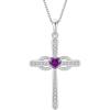 imageWomen Cross Necklace 925 Sterling Silver Infinity Cross Necklace Heart Birthstone Pendant Religious Jewelry Gifts for Her02 February  Amethyst