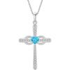 imageWomen Cross Necklace 925 Sterling Silver Infinity Cross Necklace Heart Birthstone Pendant Religious Jewelry Gifts for Her03 March  Aquamarine