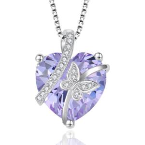 imageButterfly Necklace for Women 925 Sterling Silver Heart Birthstone Necklace Jewelry Gifts for Women Her Mom Wife Daughter06 June  Alexandrite