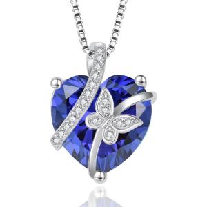 imageButterfly Necklace for Women 925 Sterling Silver Heart Birthstone Necklace Jewelry Gifts for Women Her Mom Wife Daughter12 December  Tanzanite