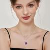 imageBirthstone Necklace for Women 925 Sterling Silver Oval Cut Cubic Zirconia Pendant Jewelry Gifts for Her02 February  Amethyst