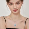imageBirthstone Necklace for Women 925 Sterling Silver Oval Cut Cubic Zirconia Pendant Jewelry Gifts for Her03 March  Aquamarine