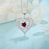 imageButterfly Necklace for Women 925 Sterling Silver Love Heart Necklace Birthstone Pendant Jewelry Gifts for Women Her Mom Wife01 January  Garnet