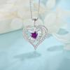 imageButterfly Necklace for Women 925 Sterling Silver Love Heart Necklace Birthstone Pendant Jewelry Gifts for Women Her Mom Wife02 February  Amethyst