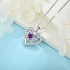 imageButterfly Necklace for Women 925 Sterling Silver Love Heart Necklace Birthstone Pendant Jewelry Gifts for Women Her Mom Wife02 February  Amethyst