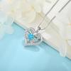 imageButterfly Necklace for Women 925 Sterling Silver Love Heart Necklace Birthstone Pendant Jewelry Gifts for Women Her Mom Wife03 March  Aquamarine
