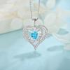 imageButterfly Necklace for Women 925 Sterling Silver Love Heart Necklace Birthstone Pendant Jewelry Gifts for Women Her Mom Wife03 March  Aquamarine