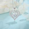 imageButterfly Necklace for Women 925 Sterling Silver Love Heart Necklace Birthstone Pendant Jewelry Gifts for Women Her Mom Wife04 April  Simulated Diamond