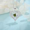 imageButterfly Necklace for Women 925 Sterling Silver Love Heart Necklace Birthstone Pendant Jewelry Gifts for Women Her Mom Wife08 August  Peridot