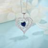 imageButterfly Necklace for Women 925 Sterling Silver Love Heart Necklace Birthstone Pendant Jewelry Gifts for Women Her Mom Wife09 September  Sapphire