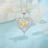 imageButterfly Necklace for Women 925 Sterling Silver Love Heart Necklace Birthstone Pendant Jewelry Gifts for Women Her Mom Wife11 November  Citrine