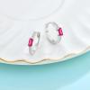 imageHuggie Hoop Earrings for Women 925 Sterling Silver Baguette Hoop Earrings Birthstone Jewelry Gifts for Her07 July  Ruby