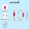 imageHuggie Hoop Earrings for Women 925 Sterling Silver Baguette Hoop Earrings Birthstone Jewelry Gifts for Her07 July  Ruby