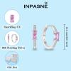 imageHuggie Hoop Earrings for Women 925 Sterling Silver Baguette Hoop Earrings Birthstone Jewelry Gifts for Her10 October  Pink Tourmaline